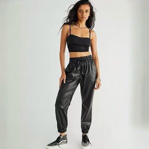 NWT BlankNYC Vegan Leather Night Crawler Black Jogger Pants